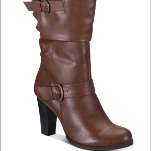 Sachi block heeled mid calf boot
